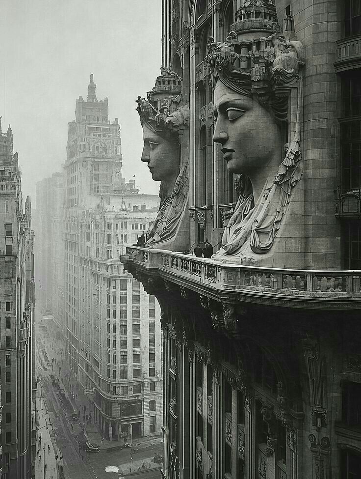 Elegant Balcony with Classical Heads