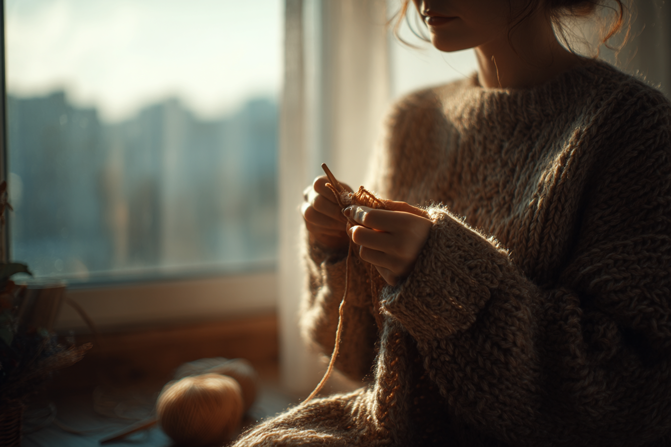 Knitting by the Window