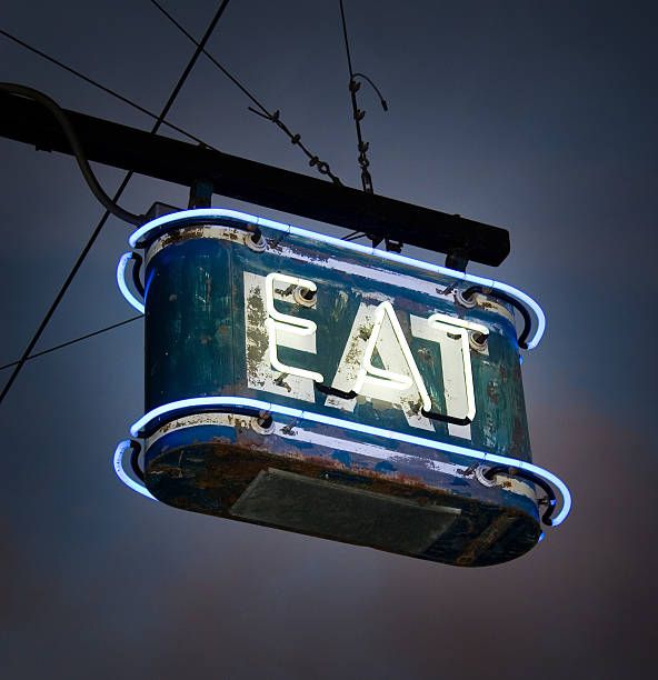 Vintage Neon 'EAT' Sign
