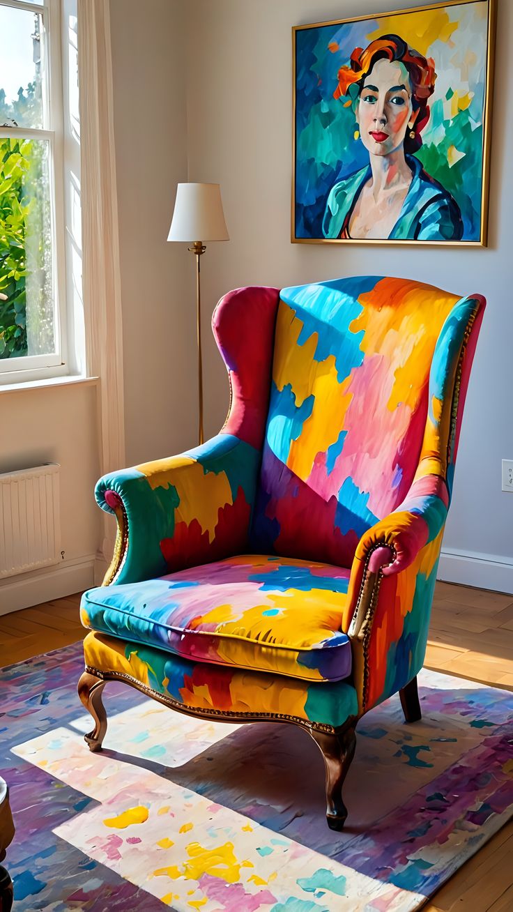 Colorful Wingback Chair
