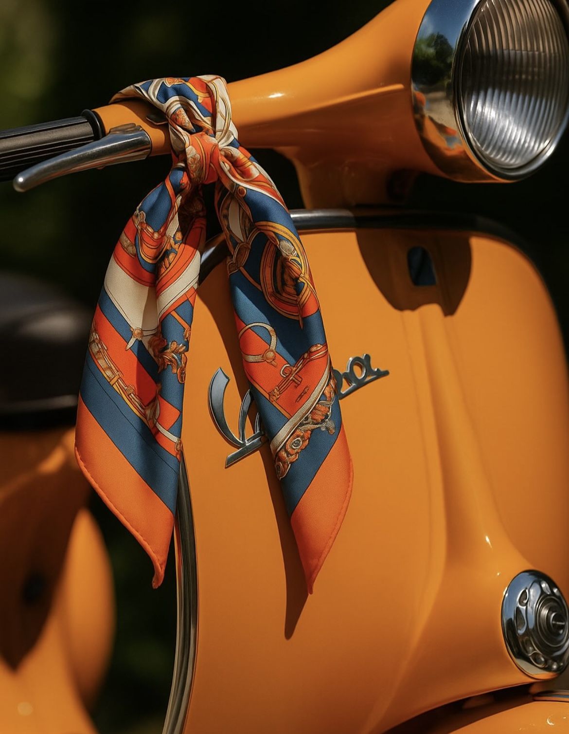 Vintage Vespa with Silk Scarf
