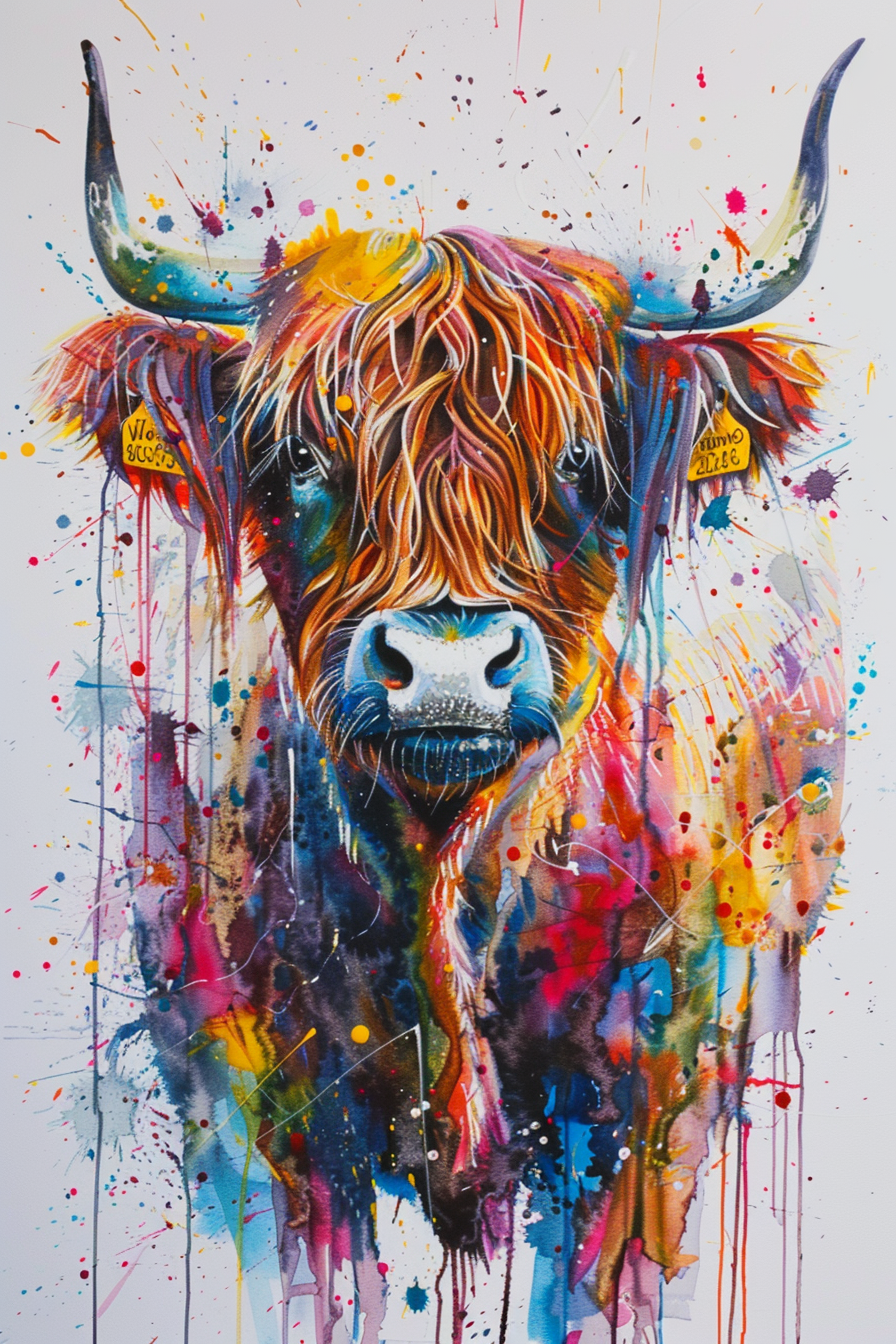 Colorful Highland Cow