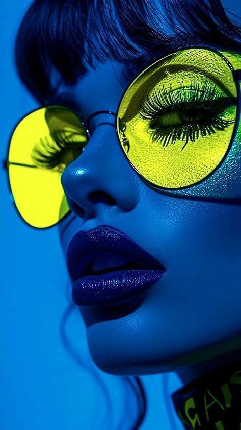 Blue Face with Yellow Sunglasses