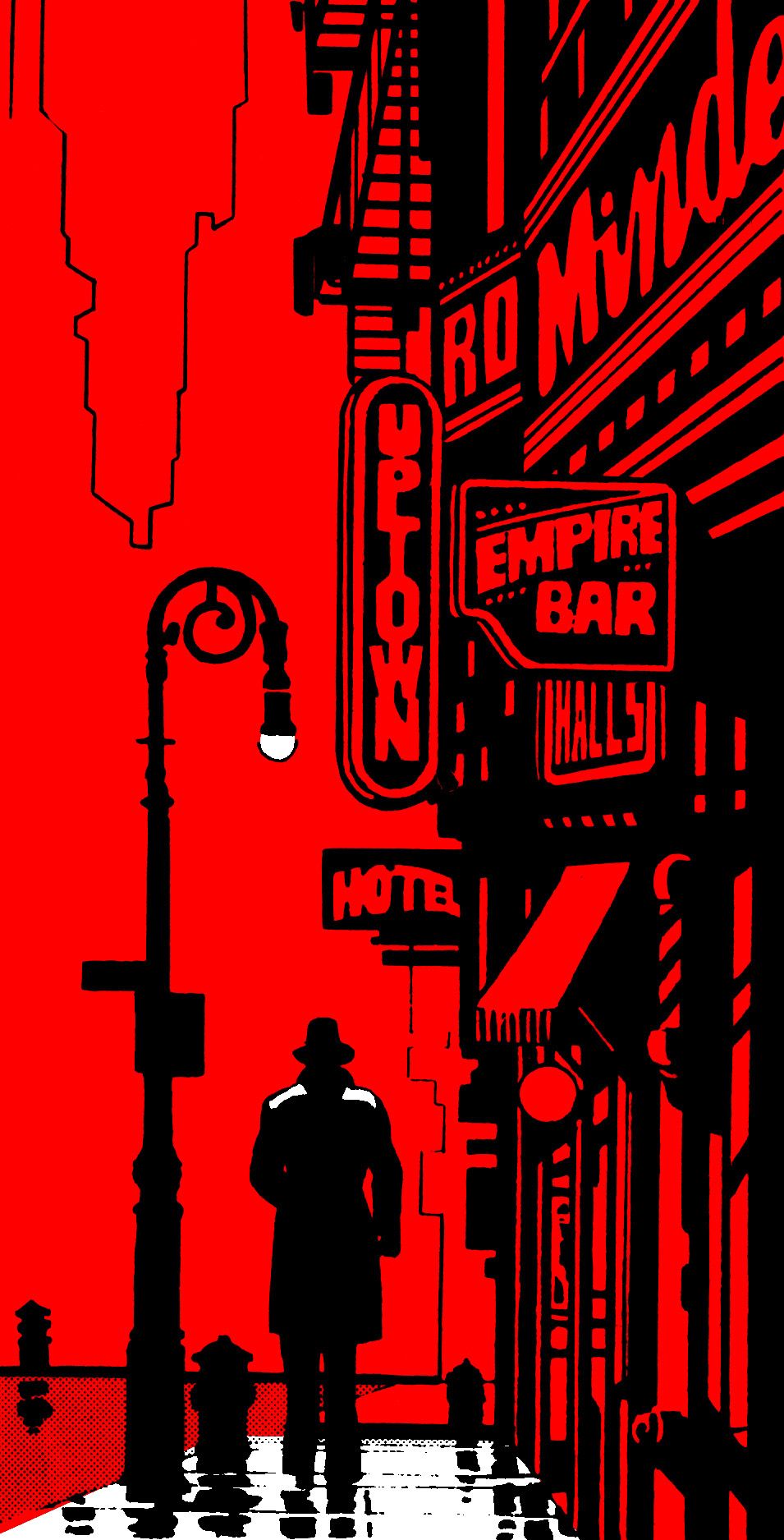 Red Neon Cityscape
