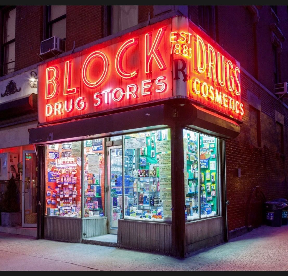 Block Drug Stores Neon Sign