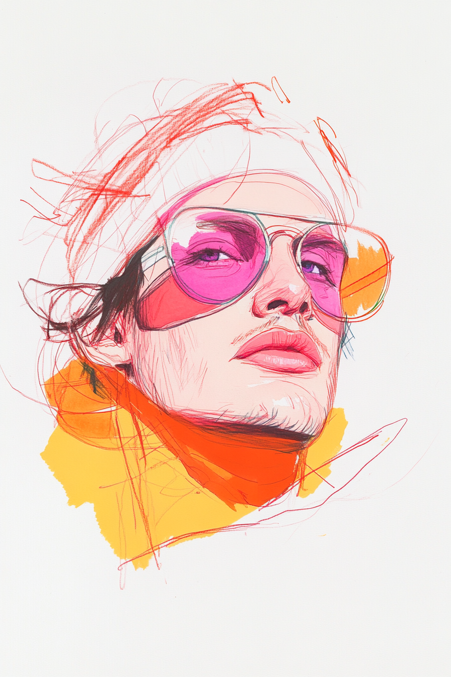 Fashion Sketch with Sunglasses