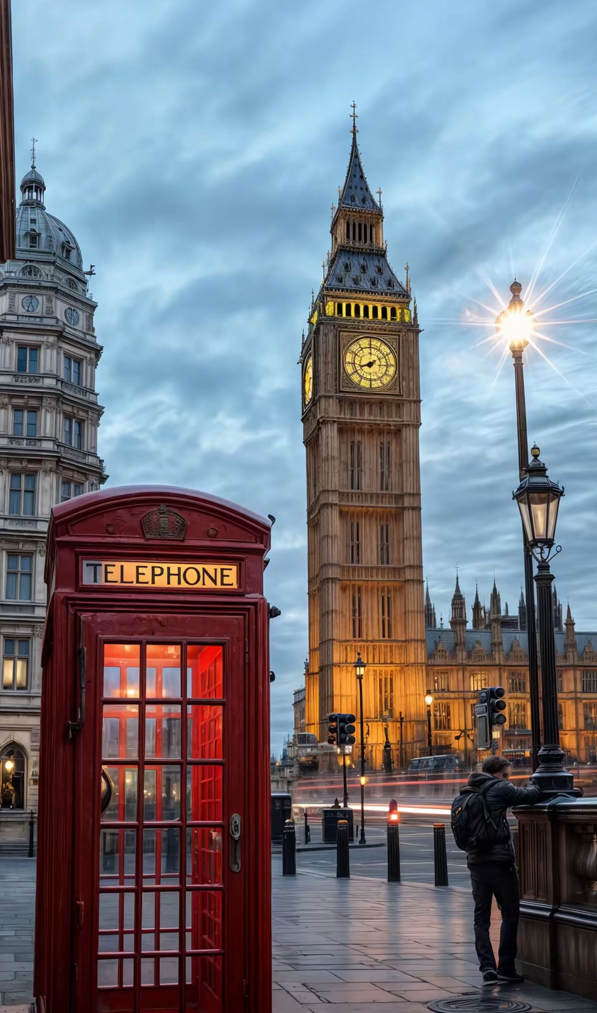 London's Iconic Telephone Booth and Big Ben