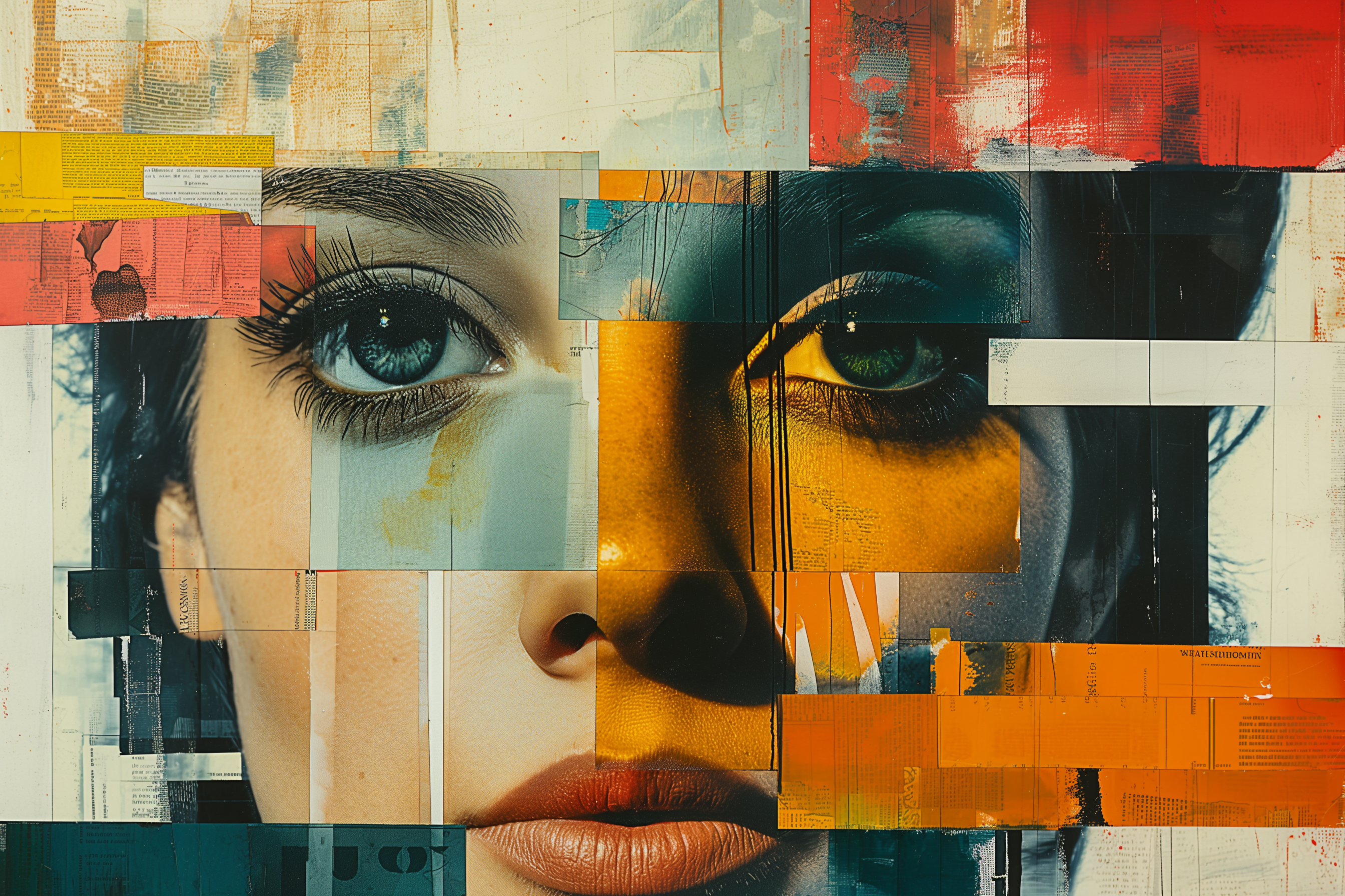Abstract Collage of Woman's Face