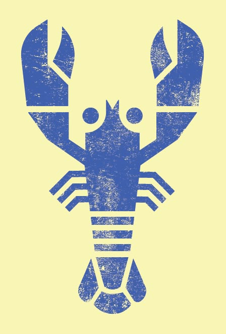 Blue Lobster Silhouette