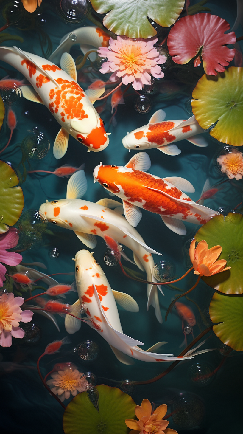 Koi Fish in a Pond
