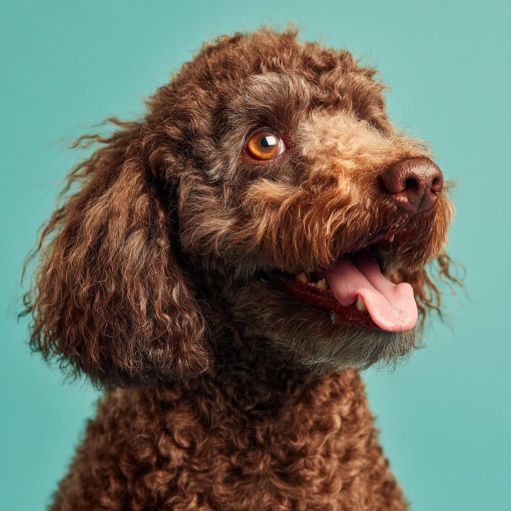 Curly-haired Poodle Smiling