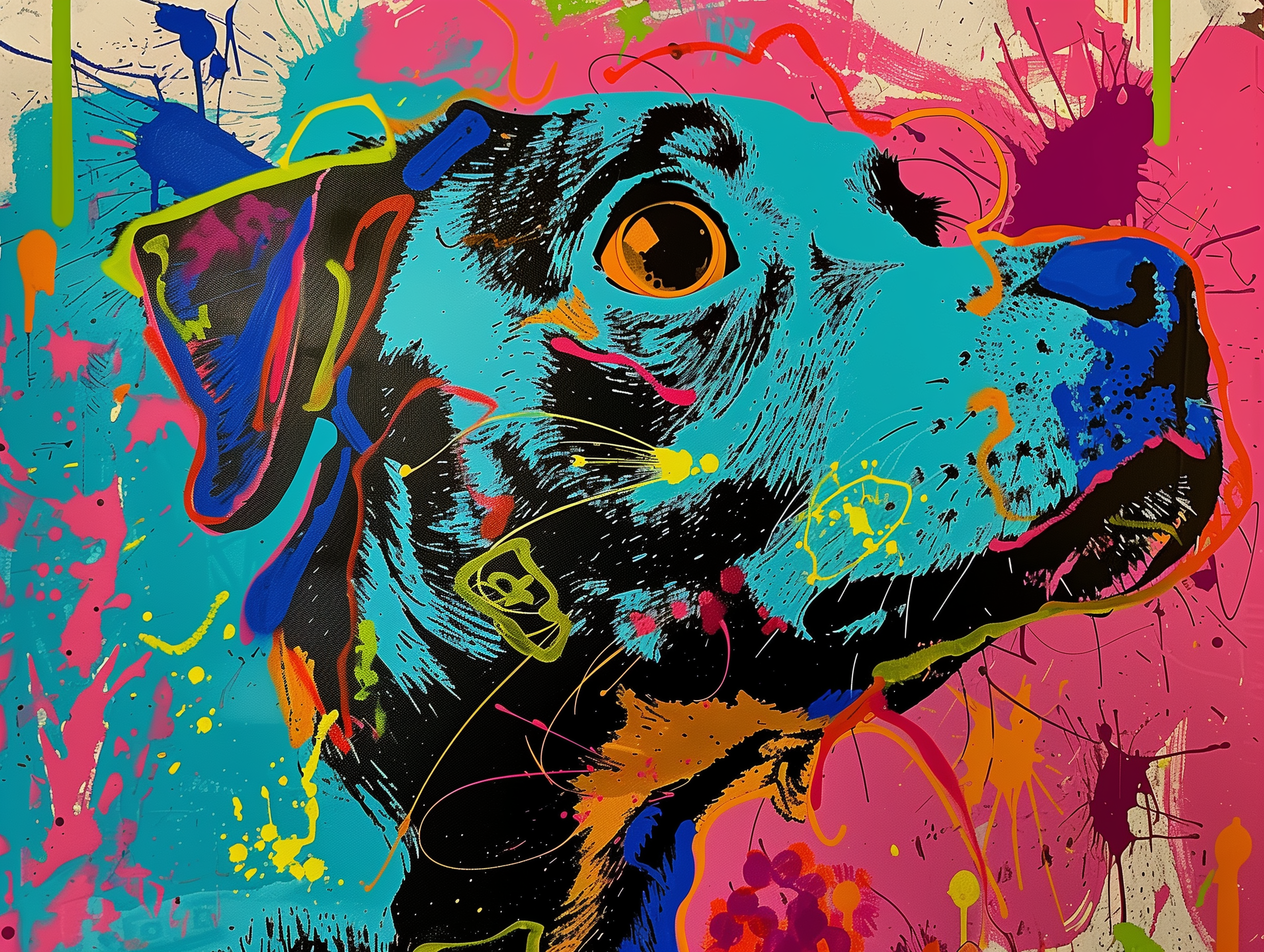 Colorful Abstract Dog Portrait
