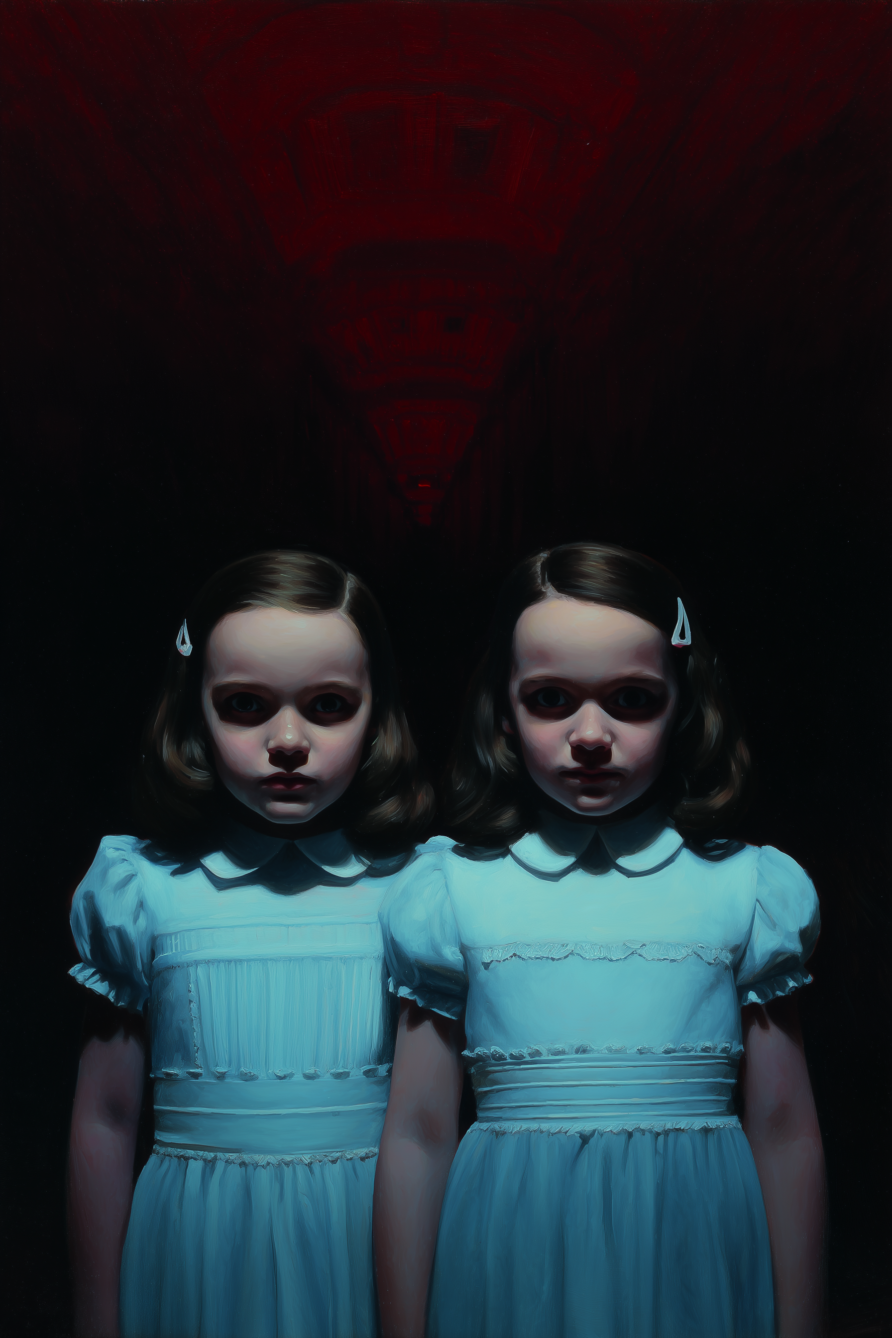 Twins in Blue Dresses