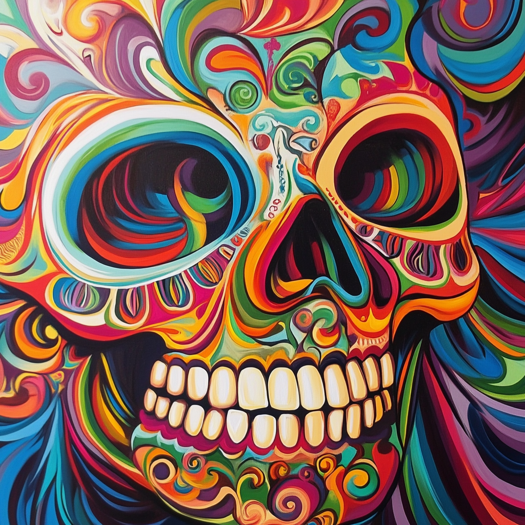 Colorful Sugar Skull Art