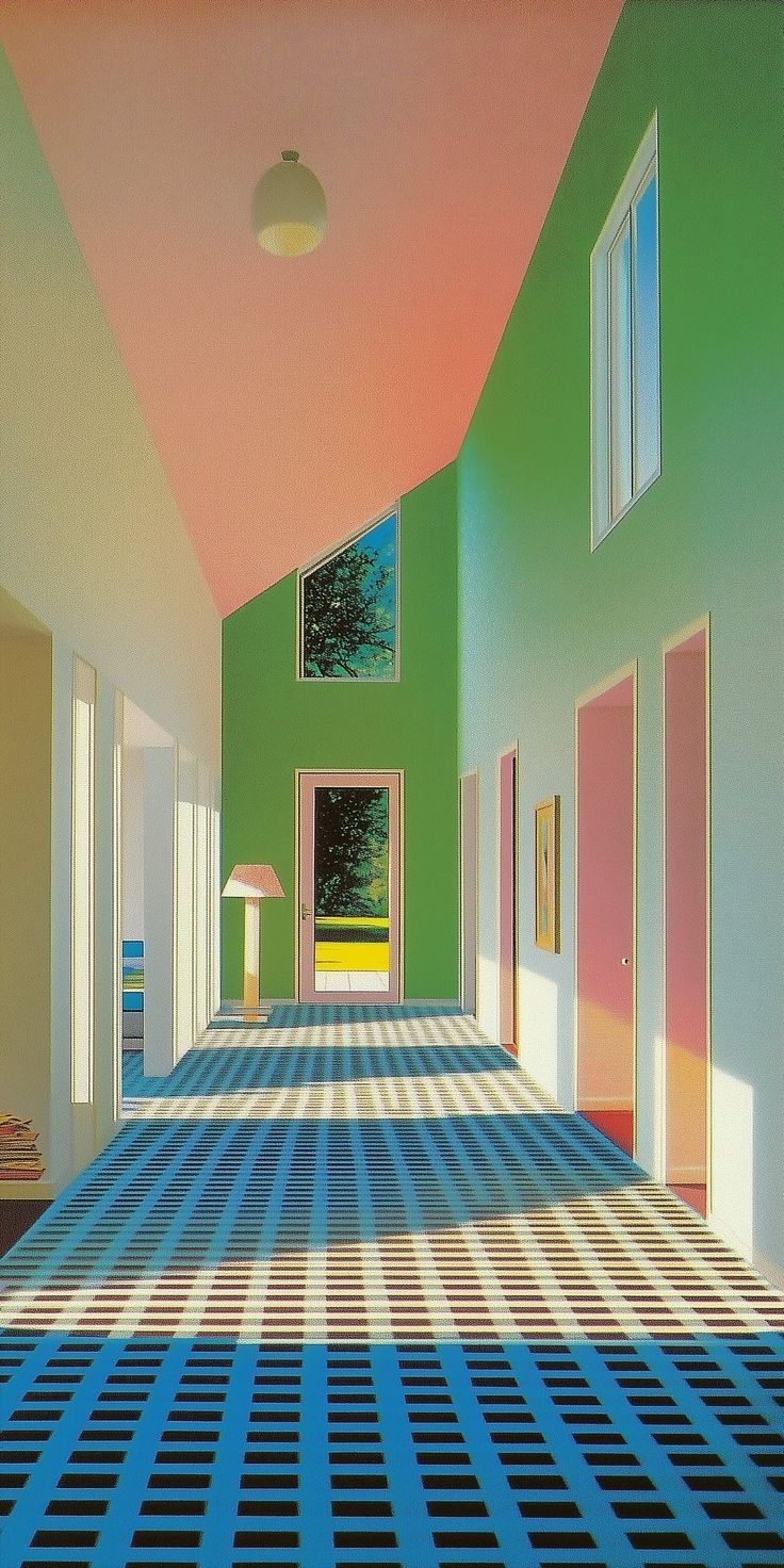 Surreal Colorful Hallway