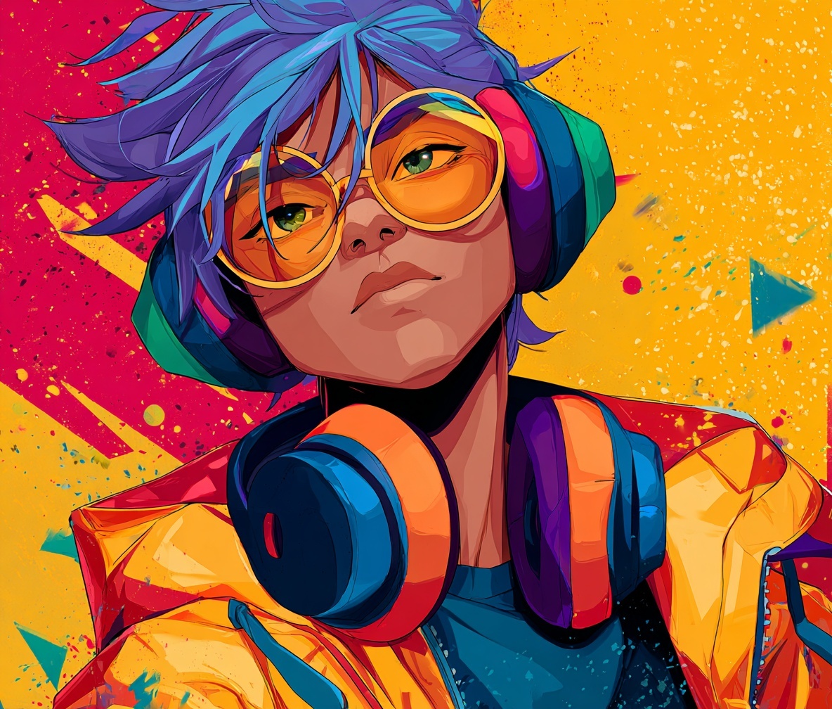 Colorful Cyberpunk Headphones