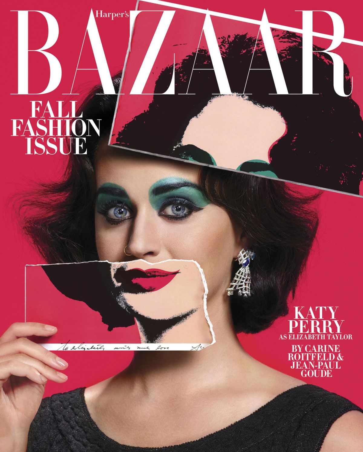 Katy Perry as Elizabeth Taylor on Harper's Bazaar Fall Fashion Issue