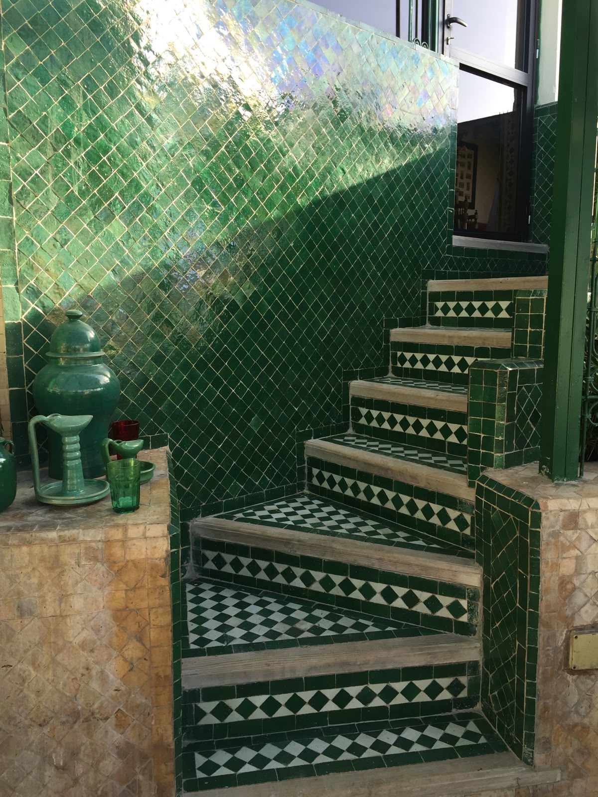 Green Mosaic Staircase