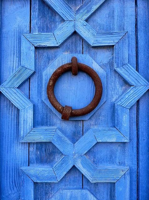 Rustic Ring on Blue Door