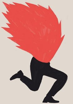 Red Haired Silhouette Running