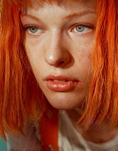 Close-up of vibrant orange hair