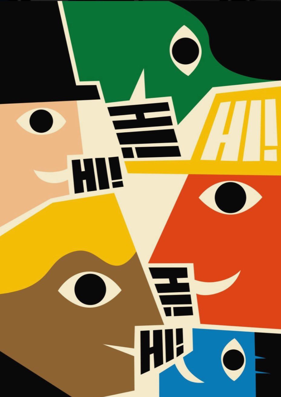 Colorful Faces Saying Hi