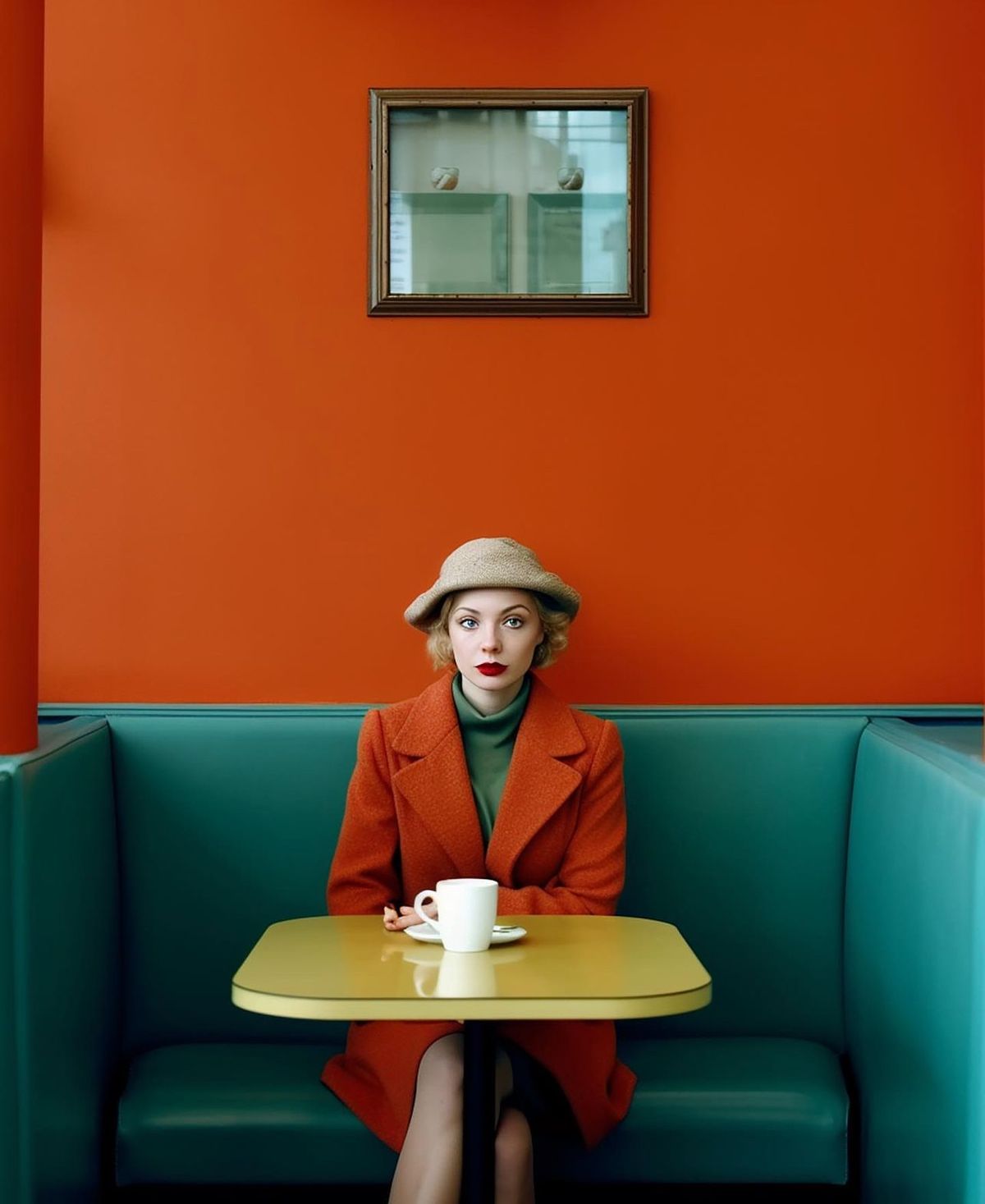 Woman in Red Coat