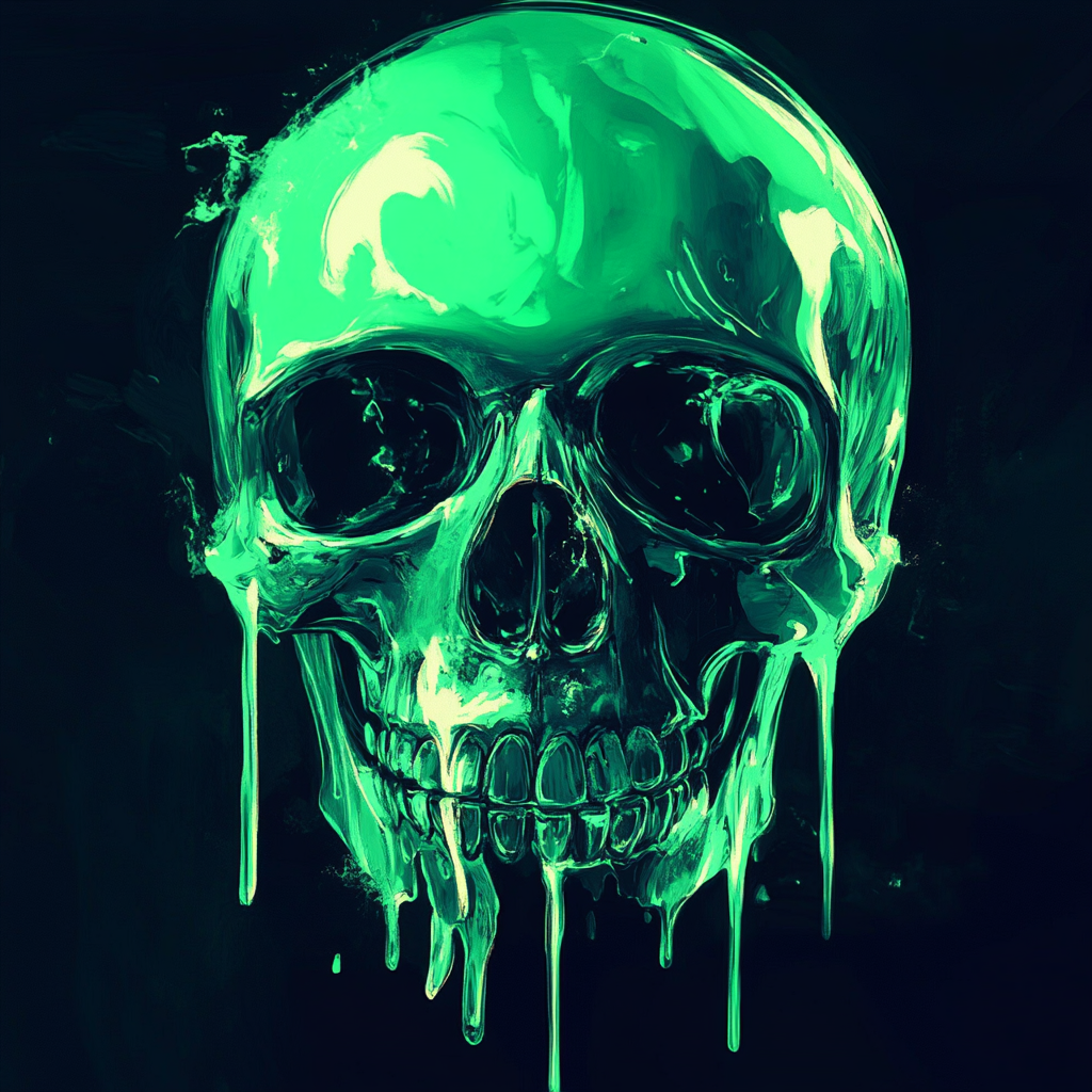 Melted Green Skull