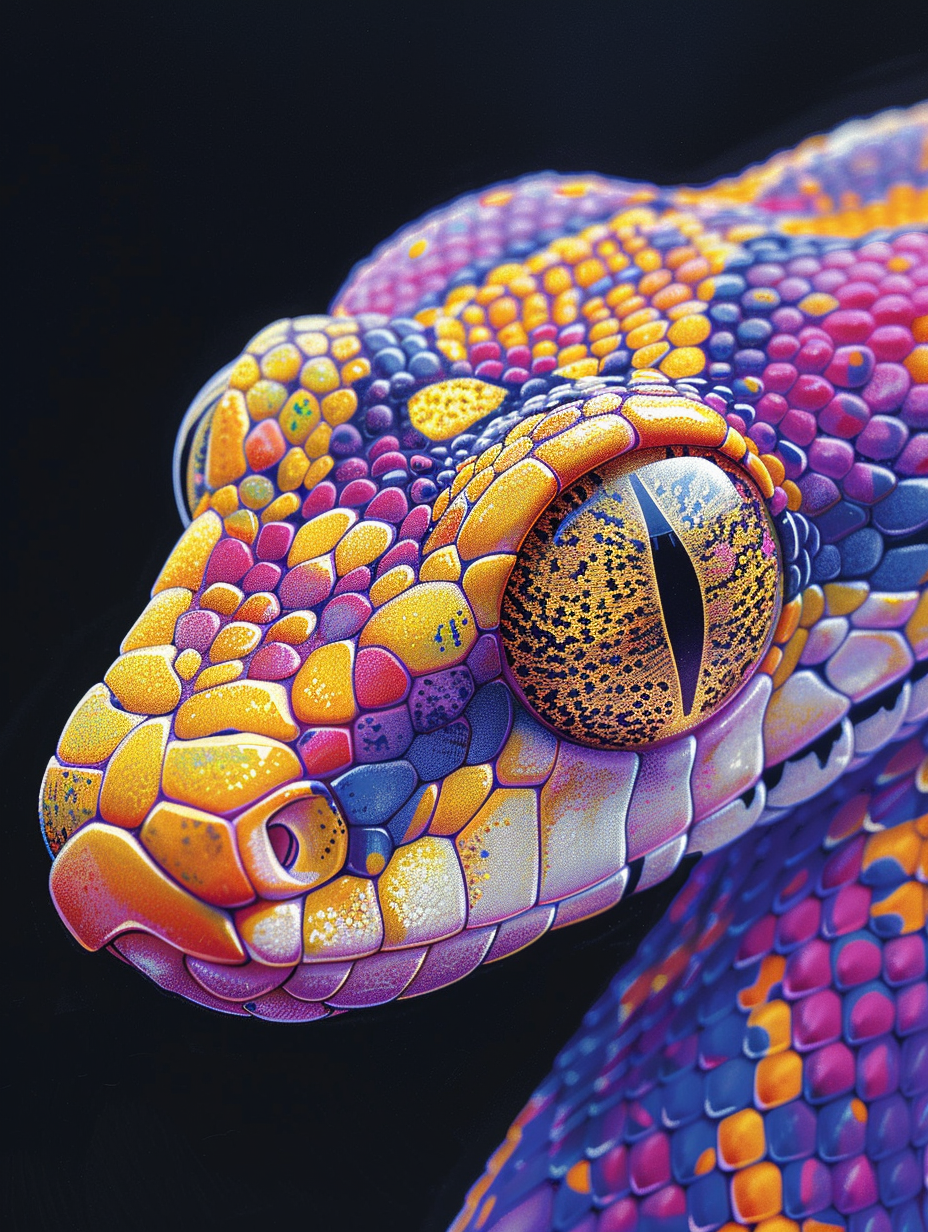Colorful Snake Head