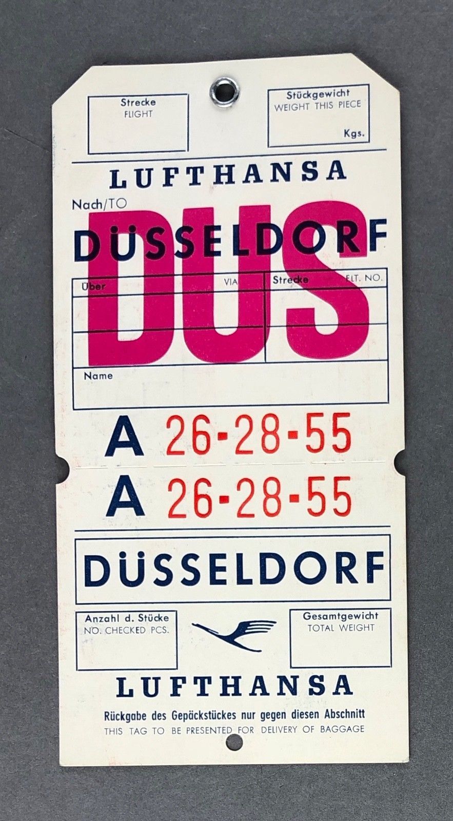 Vintage Luggage Tag from Düsseldorf