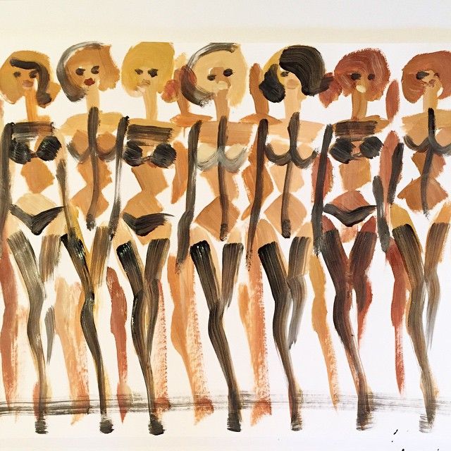 Abstract Female Figures in Bikinis