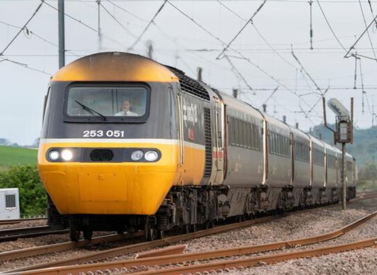 Modern Train on Tracks