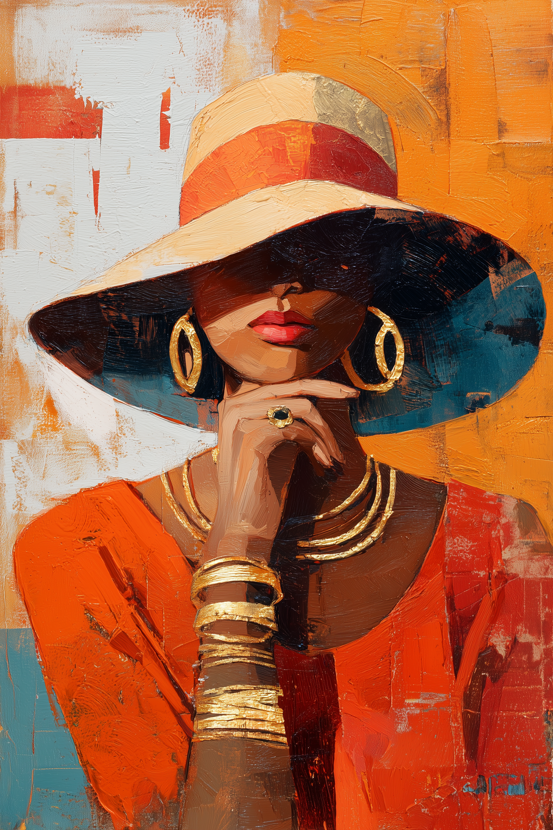 Fashioned Lady in Orange