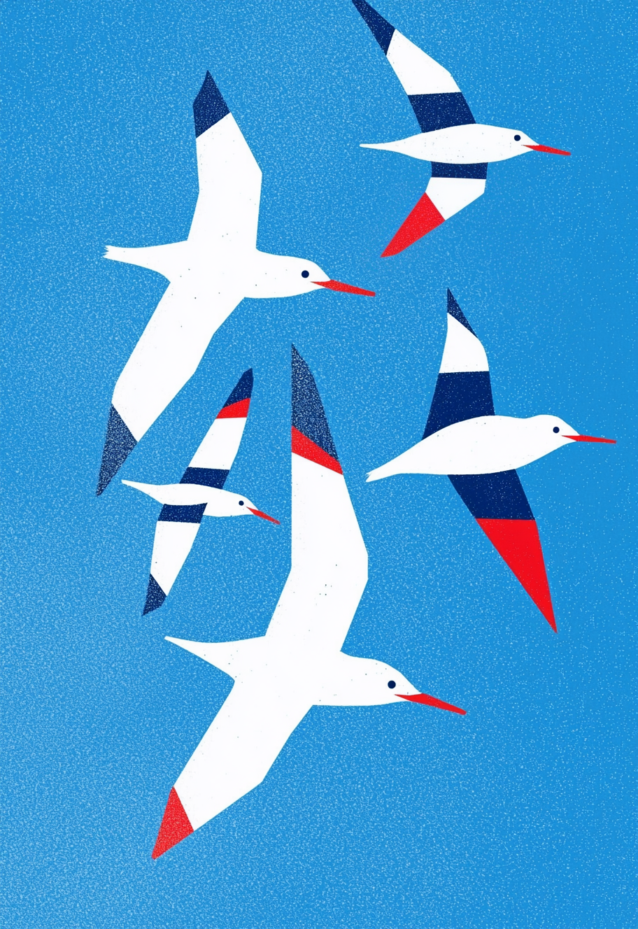 Flock of Birds in Flight