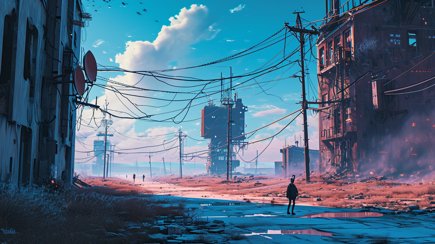 Post-apocalyptic urban landscape