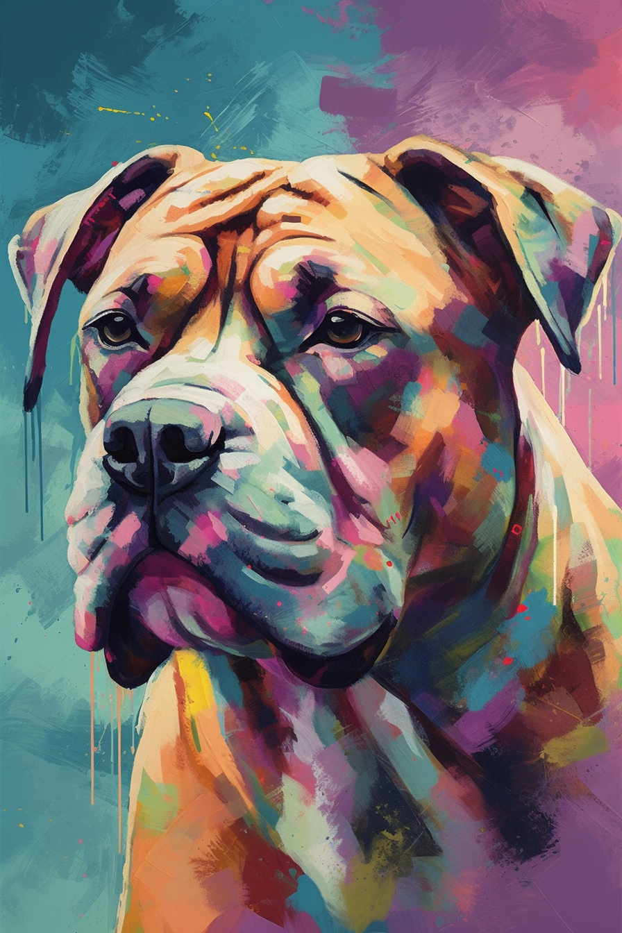 Colorful Abstract Dog Portrait