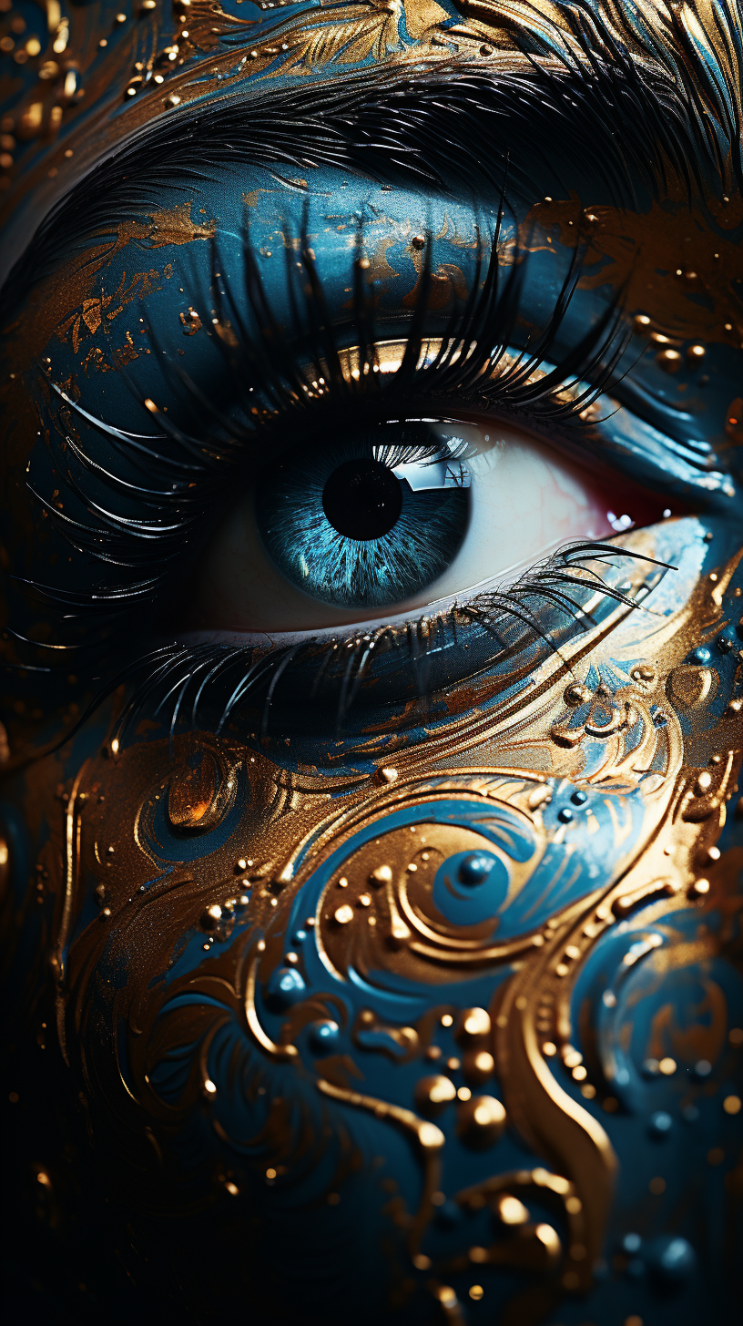 Golden Eye with Intricate Design