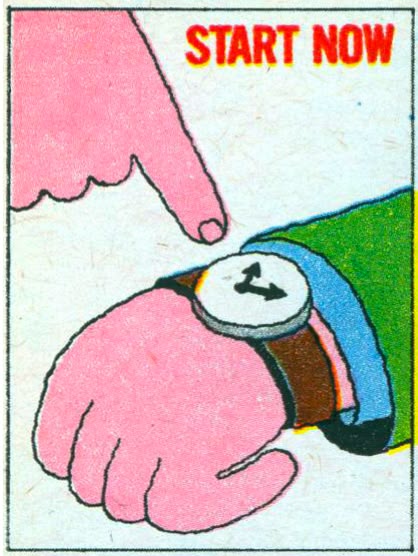 Close-up of hand pointing at watch