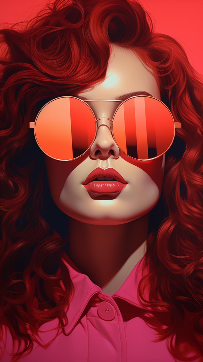 Red-Haired Woman in Oversized Sunglasses