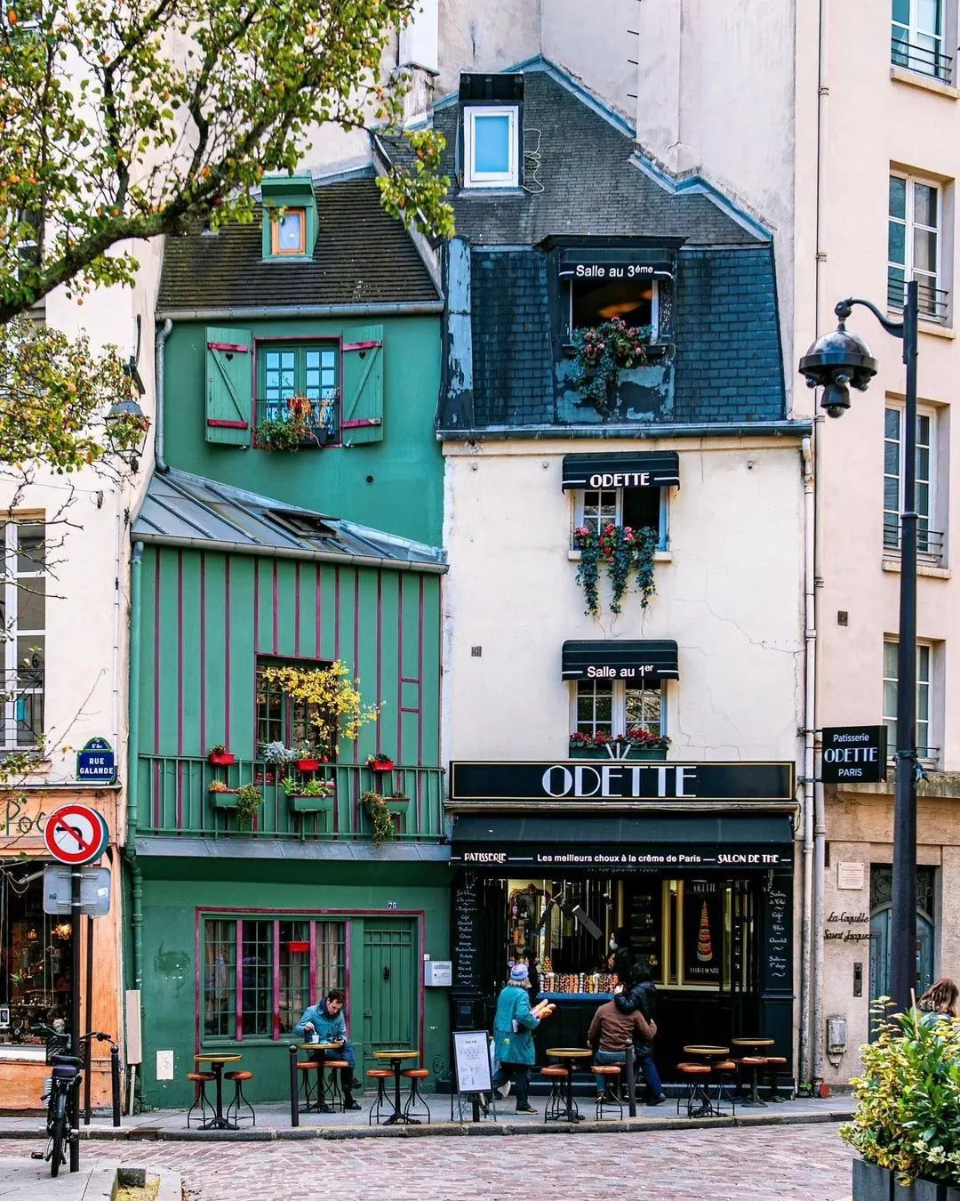 Colorful Parisian Café