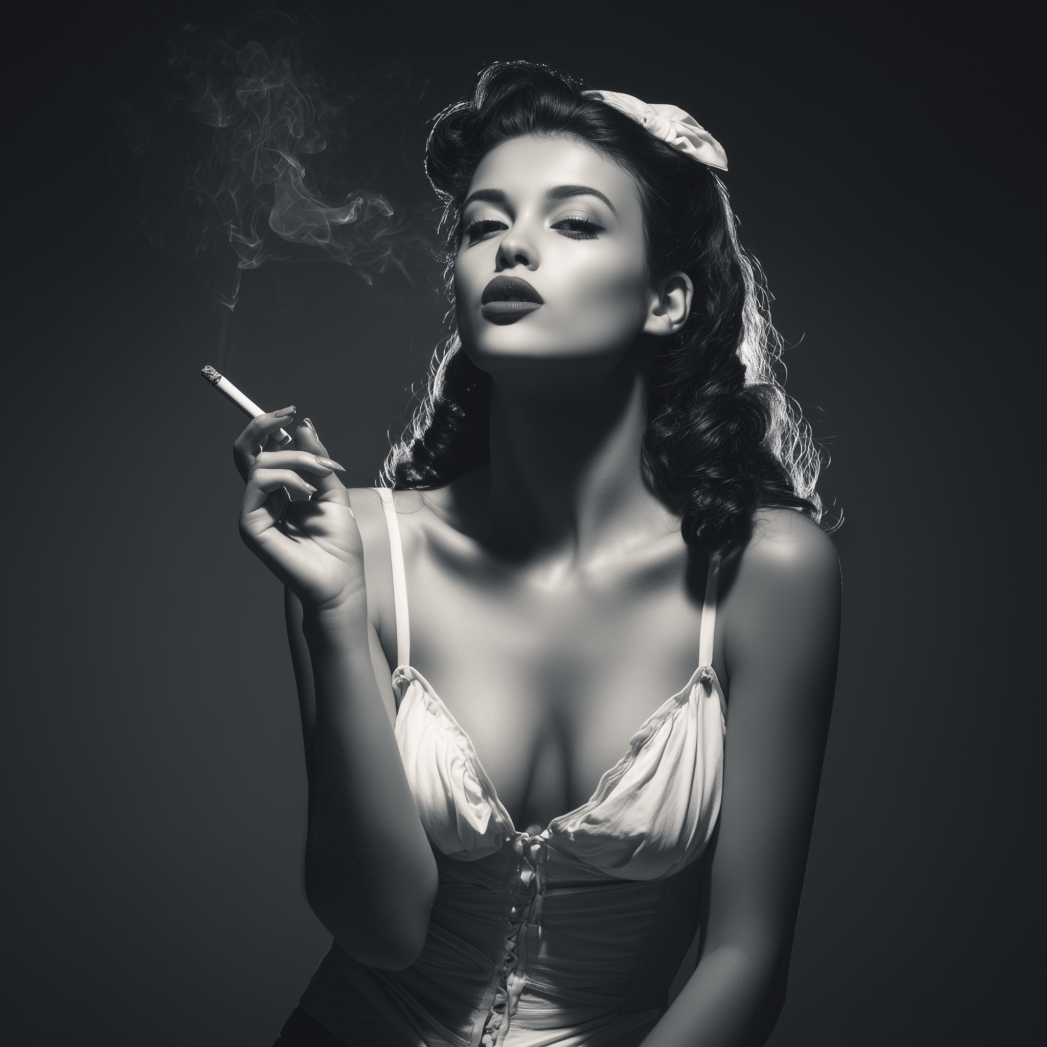 Vintage Pin-Up Smoking