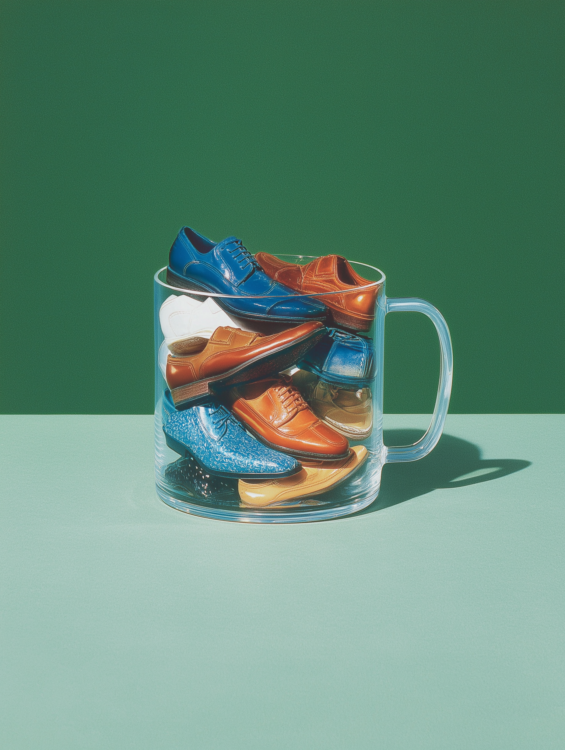 Shoes in a Glass Mug