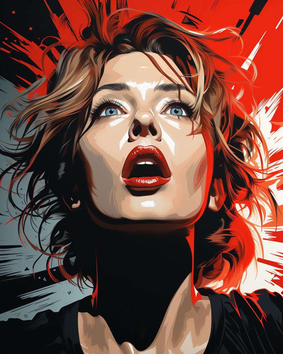 Dynamic Woman with Red Hair