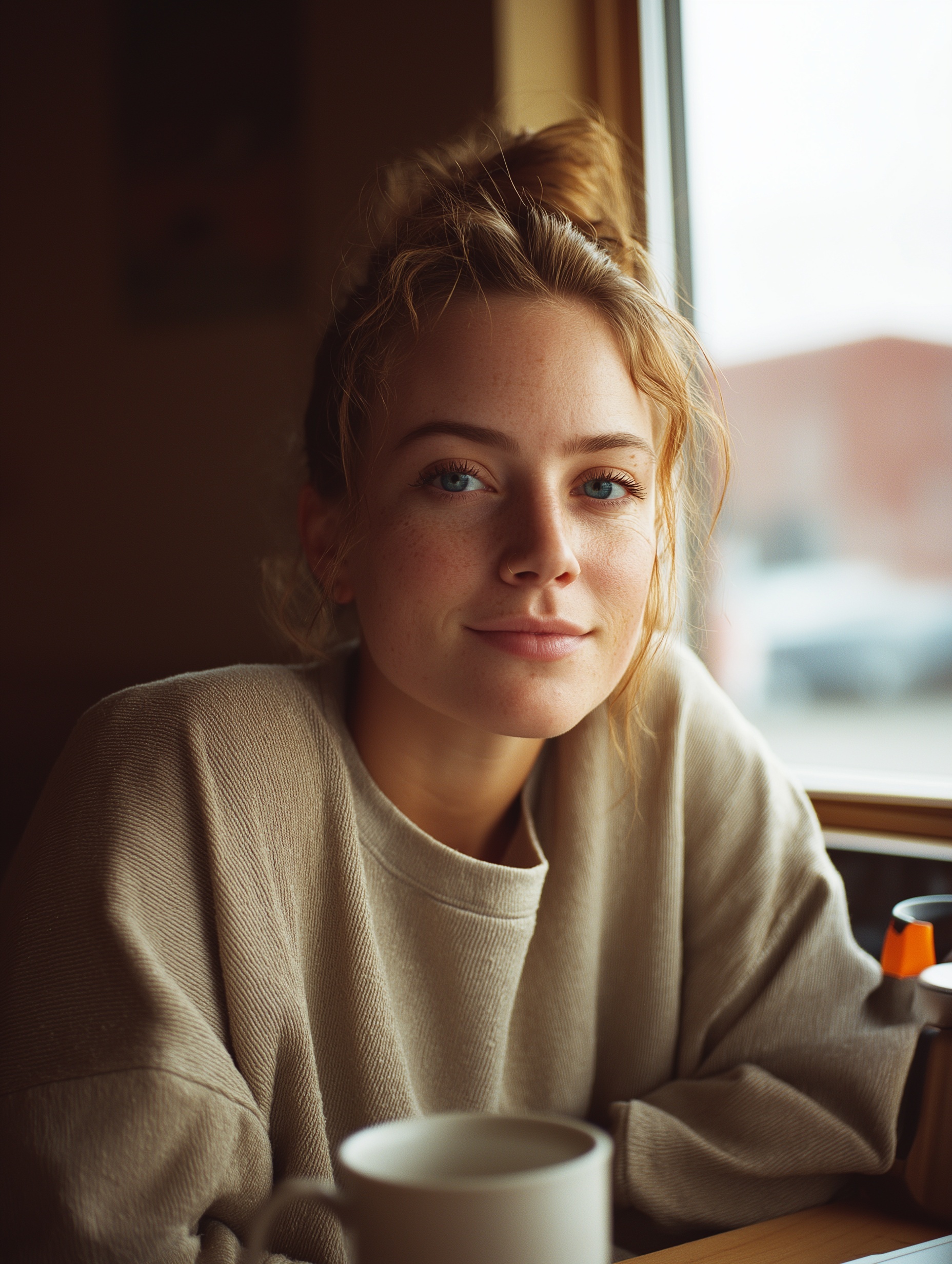 Softly Lit Woman in Sweater