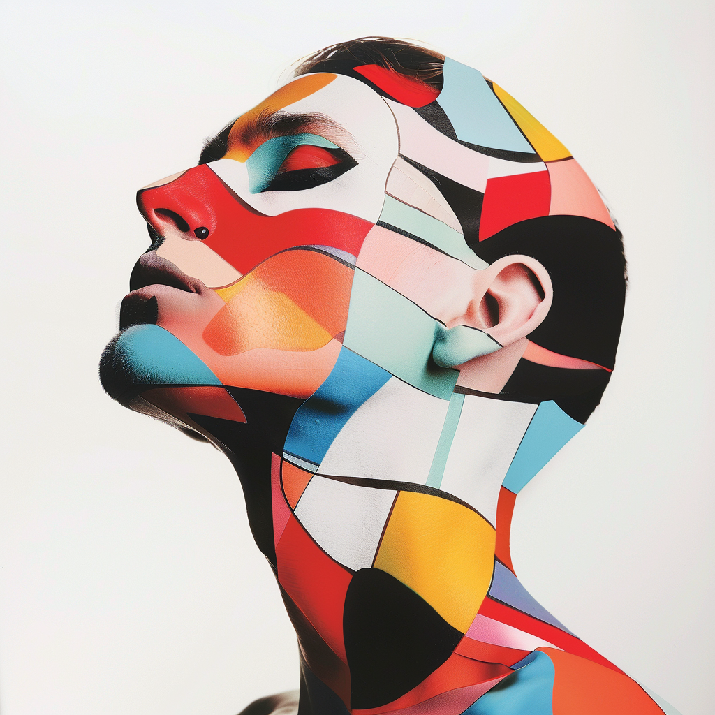 Abstract Geometric Face Art