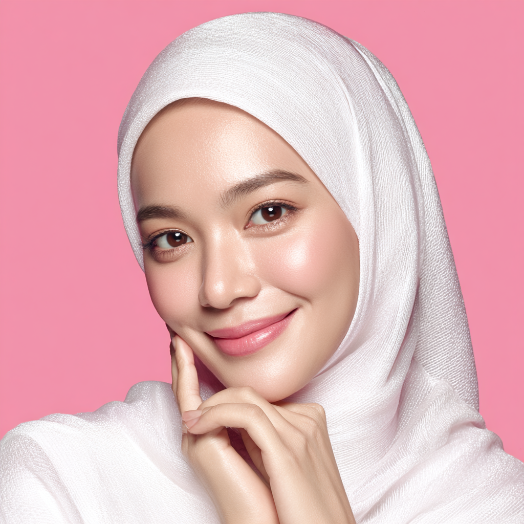 Radiant Woman in White Hijab
