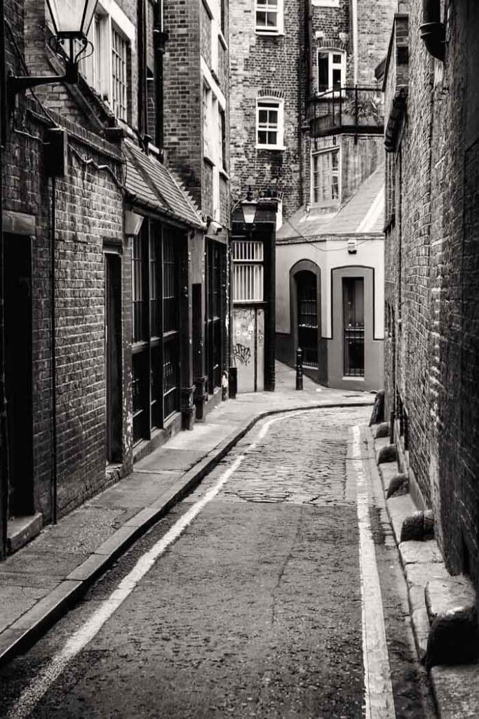 Narrow Cobblestone Alley