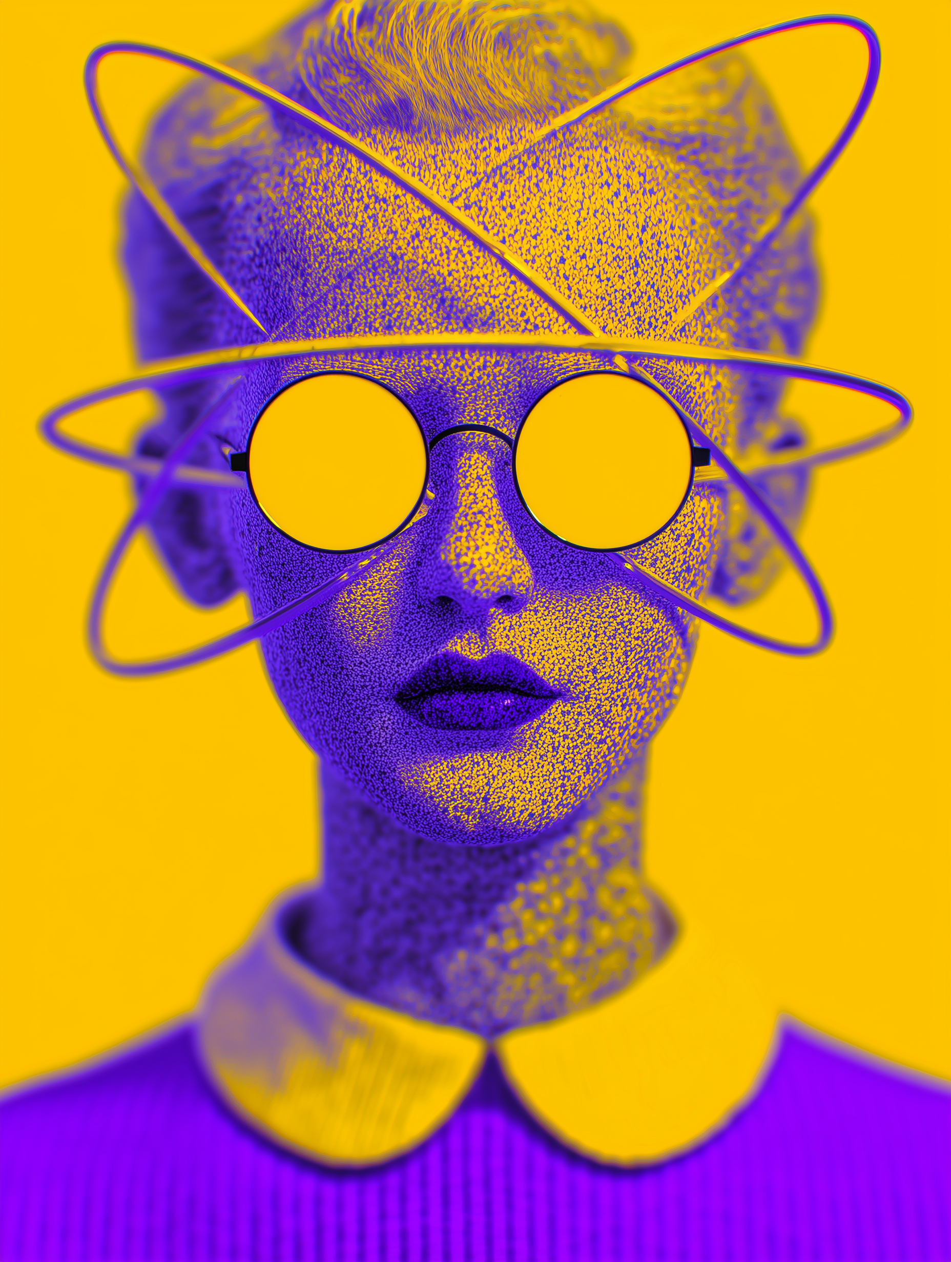 Purple Dot Art Portrait