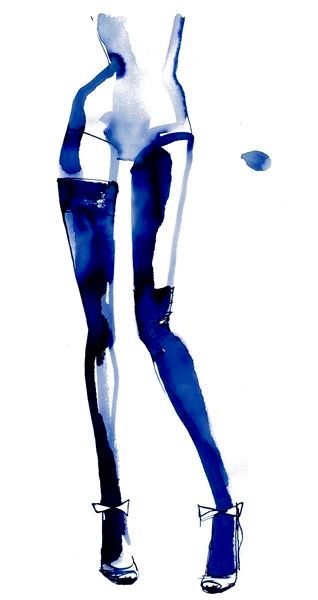 Blue Ink Abstract Legs