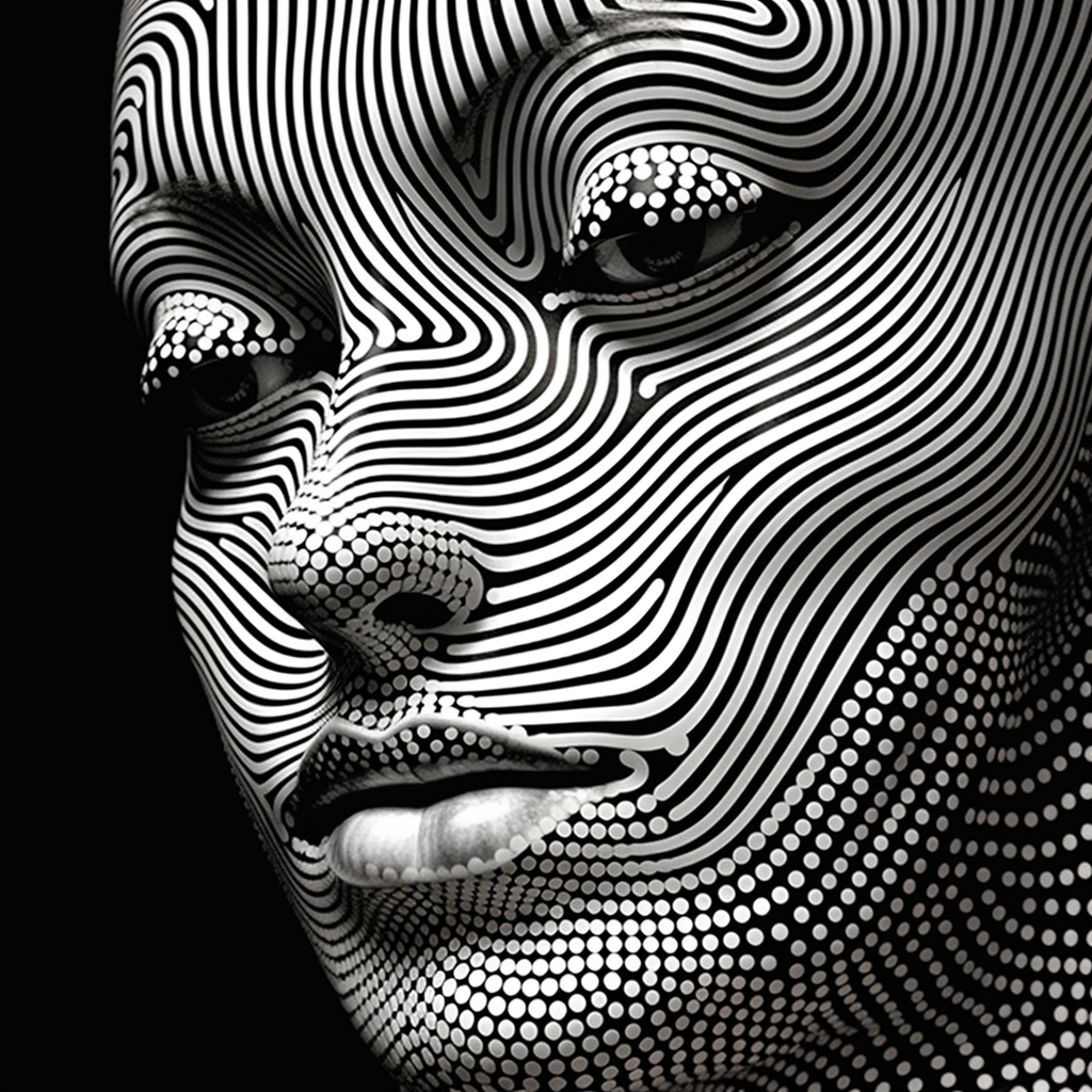 Abstract Striped Face